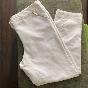 Vince Camuto White Ankle Pants Zip Pockets Size 10